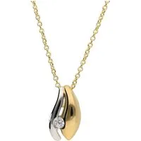 Firetti Kette mit Anhänger Schmuck Geschenk Halsschmuck Halskette Kette Solitär bicolor, mit Zirkonia (synth)
