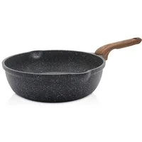 Krüger Bratpfanne Aluguss Pfanne tief Texas, 28 cm, Aluminiumguss (1-tlg), für Induktions-Kochfelder geeignet