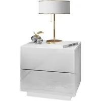 Lookway Nachttisch LINA LUX Hochglanz und LED, Breite 45 cm