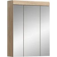 welltime Badezimmerspiegelschrank SIENA, Breite 60cm, 3 Spiegeltüren, 9 Fächer, 6 Einlegeböden (1-St., TOPSELLER) in verschiedenen Farben erhältlich, Badmöbel, Spiegel, Badschrank, Bad