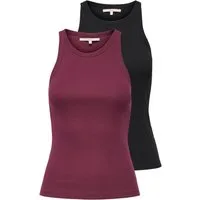 ONLY Tanktop ONLLINDSAY TANK TOP 2 PACK (Packung, 2-tlg) Baumwollmischung