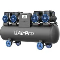 DeTec. Kompressor Airpro Geräuscharmer Luftkompressor - 4x2 PS, 120 Liter Tank, 400 V, 120 l
