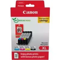 Tinte Photo Value Pack CLI-571XL inkl. 50 Blatt 10x15 Fotopapier