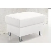 TRENDMANUFAKTUR Hocker Rondo, Polsterhocker zur Serie, Breite 67 cm, Füße chromfarben, Fußhocker wahlweise mit Federkern, in verschiedenen Bezügen bestellbar