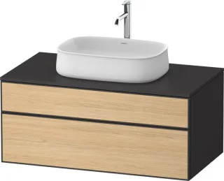 Duravit Zencha Konsolenwaschtischunterbau wandhängend Natur Eiche & Graphit Matt & Supermatt 1000x55 ZE4821030800000