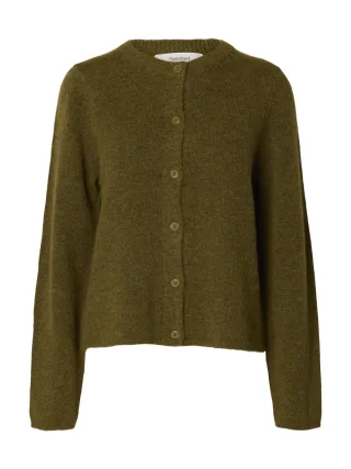 selected women - SLWLULU NEW LS KNIT CARDIGAN NOOS Fir Green - Gr. - M