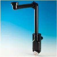 SO-TECH® Siphon Raumsparsiphon 32 - 40 mm Ablaufgarnitur f. Küche und Bad, Raumspar-Siphon schwarz mit Reinigungsöffnung