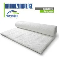 MatratzenL.A.B®, Topper Matratzenauflage aus Kaltschaum, 8 cm hoch, Härtegrad H4 sehr fest, Aloe Vera Bezug, 4 Eckgummies