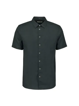 No Excess - Shirt Short Sleeve Solid With Linen dark steel - Gr. - L