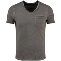 Key Largo T-Shirt Soda vintage Look uni Basic T00619 V-Ausschnitt unifarben kurzarm slim fit