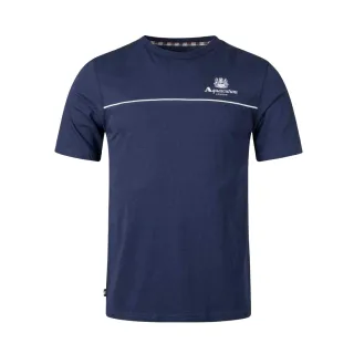 Aquascutum - "Active" T-Shirt für Herren, Rohrleitungsdetail (Dunkles Marineblau)