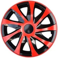 NRM Radkappe DRACO 14 Zoll in Rot/Schwarz, 14 in Zoll, (4-St) Radzierblenden für Stahlfelgen Zweifarbige Radkappen Satz 4er Set 14"
