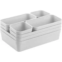 Engelland Schubladeneinsatz Schubladen-Organizer (Vorteils-Set, 8 St., individuelle Anordnung, passend für alle gängigen Schubladen), BPA-frei, spülmaschinengeeignet, gefrierschrankgeeignet