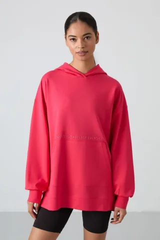 Übergroßer bedruckter Kapuzenpullover