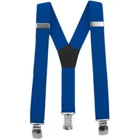Fabio Farini Hosenträger Schmales Y-Design mit 2,5cm Breite verstellbar mit extra starken Clipverschluss, Royalblau