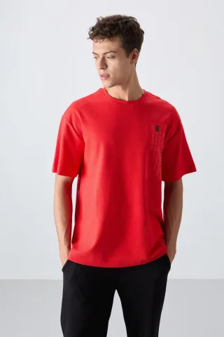 Übergrößen Bedrucktes Rundhals-T-Shirt