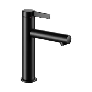 Keuco Waschtischarmatur 130 IXMO 59501, ohne Ablaufgarnitur Pure, Rosette rd. schwarz matt, 59501371 59501371101