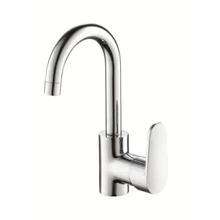 AqvaZone AqvaBasic I Waschtischarmatur 002757150 chrom, Hebel seitlich, mit Ablaufgarnitur