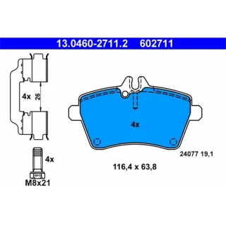 ATE Bremsbel?ge vorne Mercedes A-Klasse W169 B-Klasse W245 B150 B170