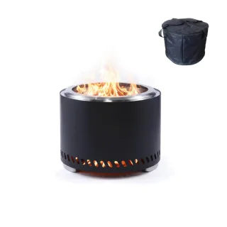 Relaxdays Feuerschale, Schwarz, Metall, Textil, 49.5x35x49.5 cm, Freizeit, Campingzubehör, Feuerschalen