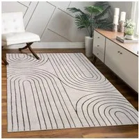 Paco Home Teppich Tuana 215, rechteckig, Höhe: 15 mm, Kurzflor, Regenbogen, Hoch-Tief Struktur, Scandi-Look