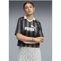 PUMA T-Shirt ESS JERSEY lockere Passform, Kurzarm, atmungsaktiv, mit V-Ausschnitt