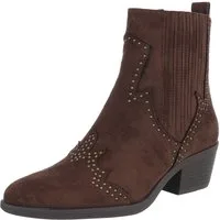 Ital-Design Elegante Damen Stiefelette mit Details für Alltag und Freizeit Westernstiefelette (90471309) Blockabsatz Stiefeletten in Braun