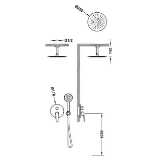 Tres Bausatz 2 Wege Unterputz Einhebelmischer Rapid box für die Dusche , 20438003 20438003