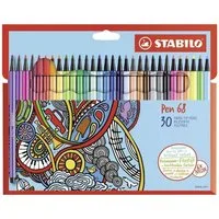 STABILO Faserstift STABILO Pen 68 Filzstift - 1 mm - 30er Etui - Kartonetiu
