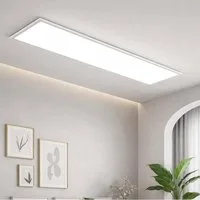 ZMH LED Deckenleuchte LED 3000-6500K dimmbar 100/120cm Schwarz/Weiß Deckenlampe, Augenschutz, LED fest integriert, warmweiß, neutralweiß, kaltweiß, 24W Rechteckig 2900LM Timer Memory Bürolampe