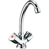 CORNAT Waschtischarmatur "Lisa" - Verchromter Messingkörper - Hohe Auslaufhöhe - Schwenkbar Ohne Ablaufgarnitur / Wasserhahn Bad / Waschbecken-Armatur/ Badarmatur