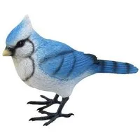 Figurendiscounter Gartenfigur Dekofigur Vogel 10,5 x 13 cm blau weiß