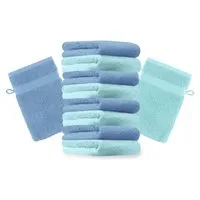 Betz Waschhandschuh 10 Stück Premium 16x21 cm Farbe türkis und hellblau, (Set, 10-St)