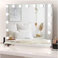 Dripex Schminkspiegel 15 LED Hollywood Schminktischspiegel Spiegel 3 Farbtemperatur Licht