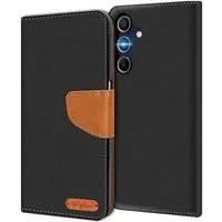 CoolGadget Handyhülle Denim Schutzhülle Flip Case für Samsung Galaxy A55 5G 6,6 Zoll, Book Cover Handy Tasche Jeans Hülle für Samsung A55 5G Klapphülle