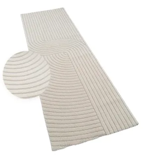 Paco Home Kurzflorteppich, Creme, Textil, Rechteckig, 80x250 cm, strapazierfähig, für Fußbodenheizung geeignet, Teppiche & Böden, Teppiche