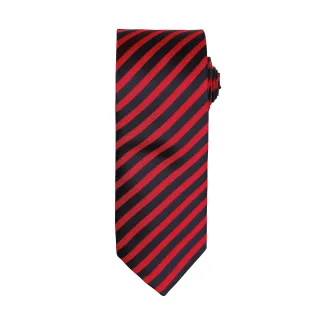 Premier Mens Double Stripe Pattern Formal Business Tie (Rot/Schwarz)
