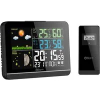 Miraval Klimamesser Miraval Wetterstation Farbdisplay, (Inklusive Akku), Außensensor Schimmelwarner Datumsanzeige Mondphase Frostalarm Wecker