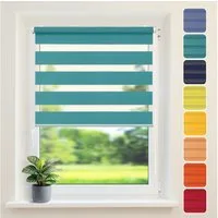 Doppelrollo Duo-Rollo Klemm Fix, Fenster-Rollo Ohne Bohren, DomDeco, Klemmfix, Klemmbar, Kettenzug, ohne Bohren, Sicht- und Blendschutz