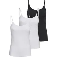 ONLY Tanktop Life Singlet (3-tlg) Figur betont, elastische Baumwollqualität