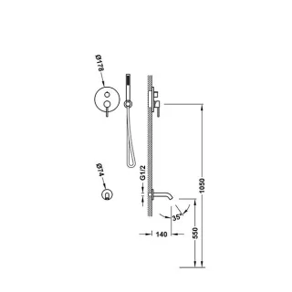 Tres Bausatz 2 Wege Unterputz Einhebelmischer Rapid box für die Badewanne und , 26238006 26238006