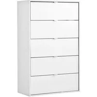 mokebo Sideboard Die Stilvolle (80x117x40cm, mit 5 Schubladen), Made in Germany, Nachttisch, Highboard, Anrichte, Sideboard in Weiß