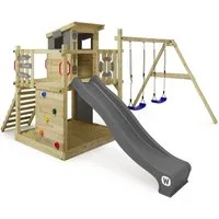 Wickey Spielturm Smart Camp – Kletterturm mit Rutsche, Schaukel & Spielhaus, Hochwertiges Klettergerüst mit 10 Jahren Garantie*