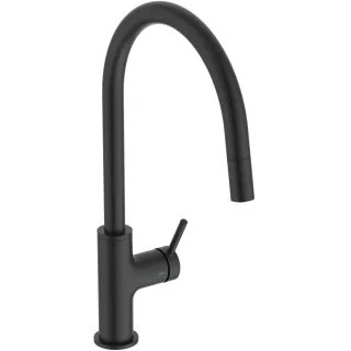Ideal Standard Küchenarmatur Ceraline Nuovo Ausladung 218mm mit heraus.Brause, hoher Auslauf SilkBla BE268XG