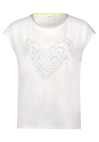 CARTOON - Rundhals-Shirt patch cream/silver - Gr. - 42
