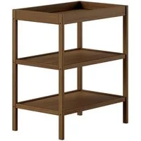 58 aufm Kessel Wickelkommode Wickelregal Keira mit 2 Fächern und Wickelfläche Buche massiv nussbaum, 2-in-1 Wickeltisch und Regal