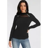 Melrose Strickpullover mit Nietendetails und Mesh-Einsatz