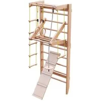 Physionics Trainingsstation Sprossenwand - mit Turnringen, Schaukel, Rutsche, Klimmzugstange, (1-tlg)