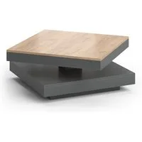 Vicco Couchtisch Elias, Anthrazit/Goldkraft Eiche, 70 x 70 cm (1-St), Multifunktionell