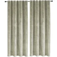 Haus und Deko Gardine Vorhang 2er Set Kräuselband Verdunkelung 140x245 cm Samt blickdicht (2 St), Kräuselband, Polyester